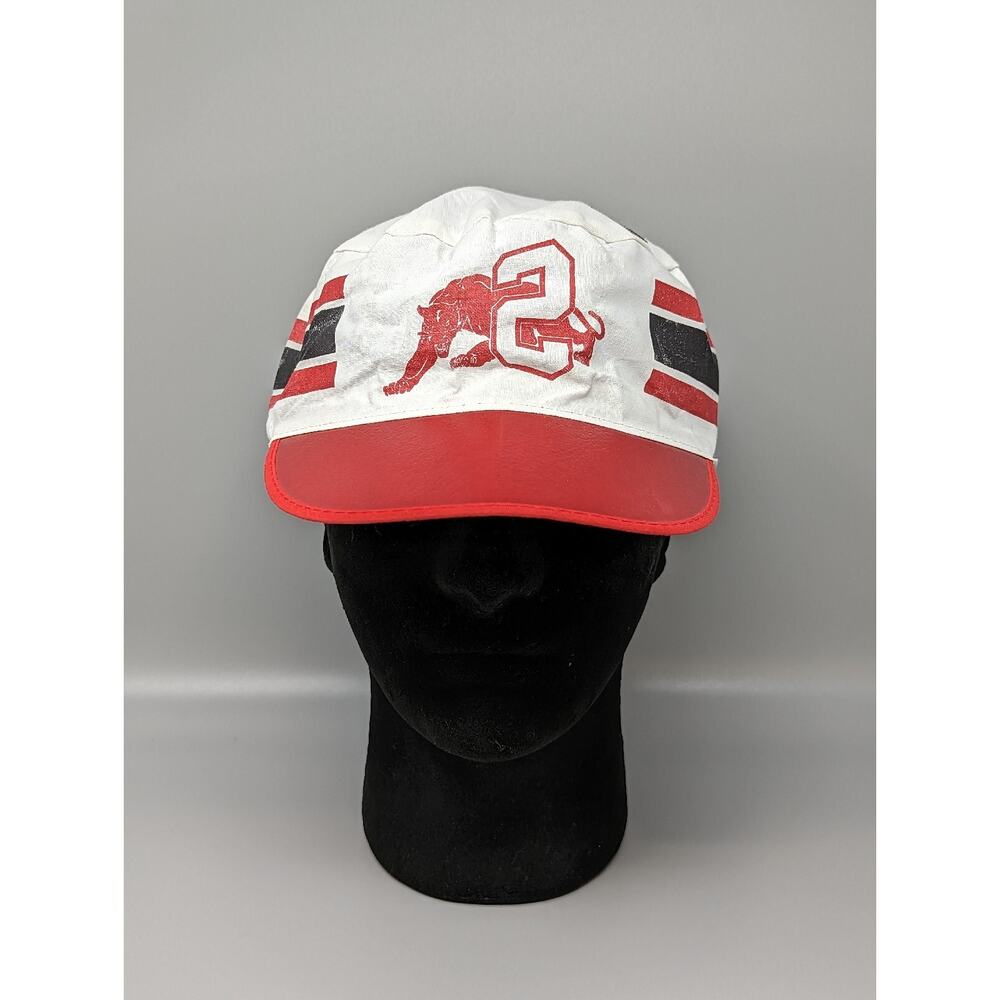 Vintage Painters Hat Cap Coca Cola Coke Is It! 2 Panther Logo White Red Black